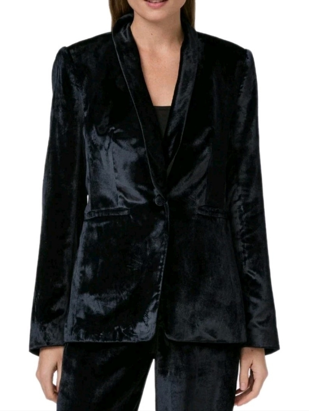 PAIGE Size 2 Kriselle Midnight Velvet Blazer Msrp $429